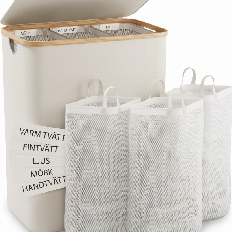 ✨🧺50 % RABATT Tvättkorg i hopfällbart Oxford-tyg, stor kapacitet, smutskorg för badrum