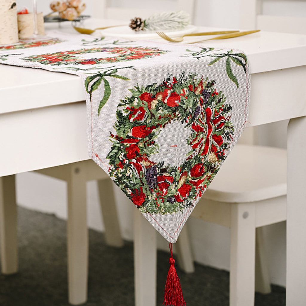 ✨🎄50 % RABATT Julbordslöpare med tofsar, vacker julbordsdekoration