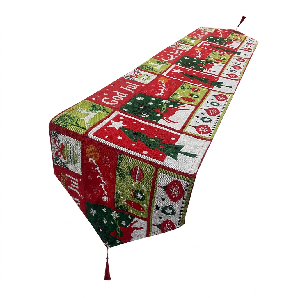 ✨🎄50 % RABATT Julbordslöpare med tofsar, vacker julbordsdekoration