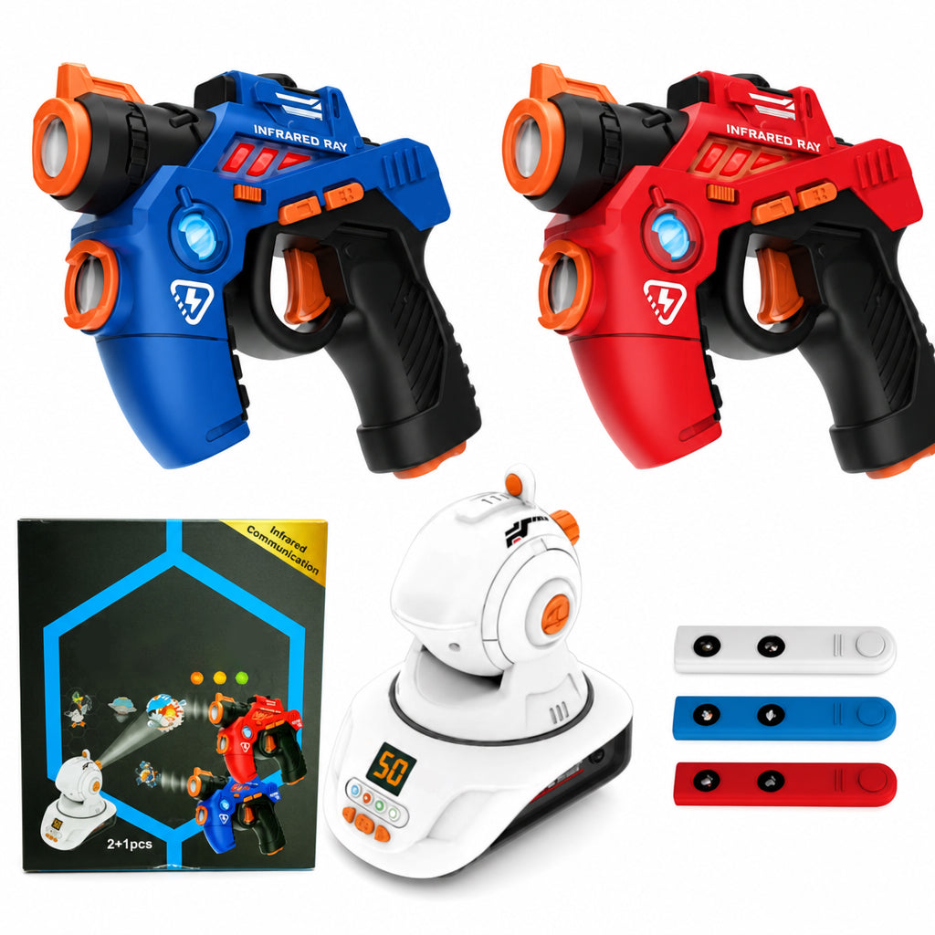 🎁Leksakspistolset för barn för infraröd laserstrid med 2 minipistoler och 1 projektor med ljud och ljus✨