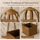 🎈 Vintage Iron Hot Air Balloon Hanging Planter ✨ Distressed Finish, With S-Hook, Garden Decor | 50% OFF