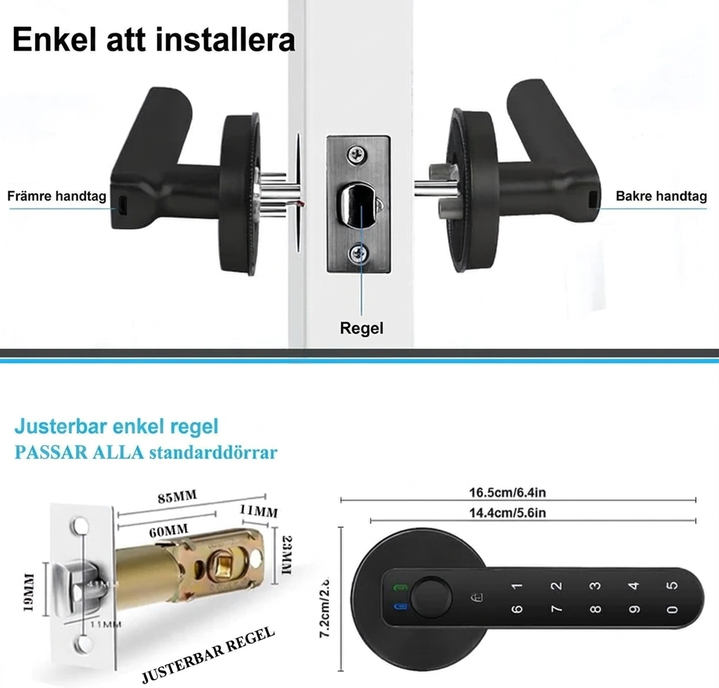 📢📢50% RABATT !! ⏰ Intelligent dörrlås med fingeravtryck