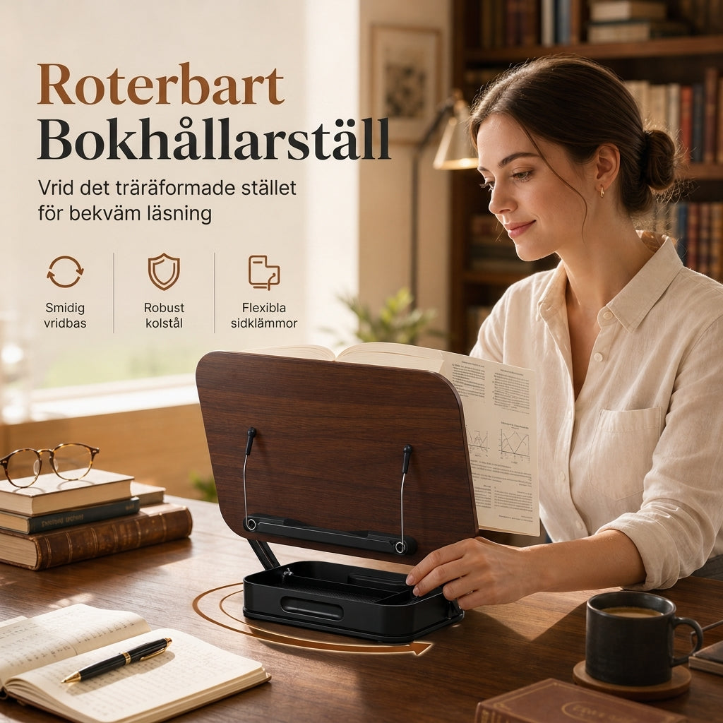 🏆 REA: 50% RABATT! 📢🖥️ Transparent akryl 360° roterande skrivbordsbokställ & surfplattahållare – ha böcker, surfplattor och recept lättillgängliga ✨