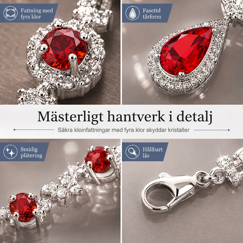 💎 Damsmyckesats med droppformade kristallstenar ✨ Örhängen och ring, elegant för kvinnor | 50 % rabatt
