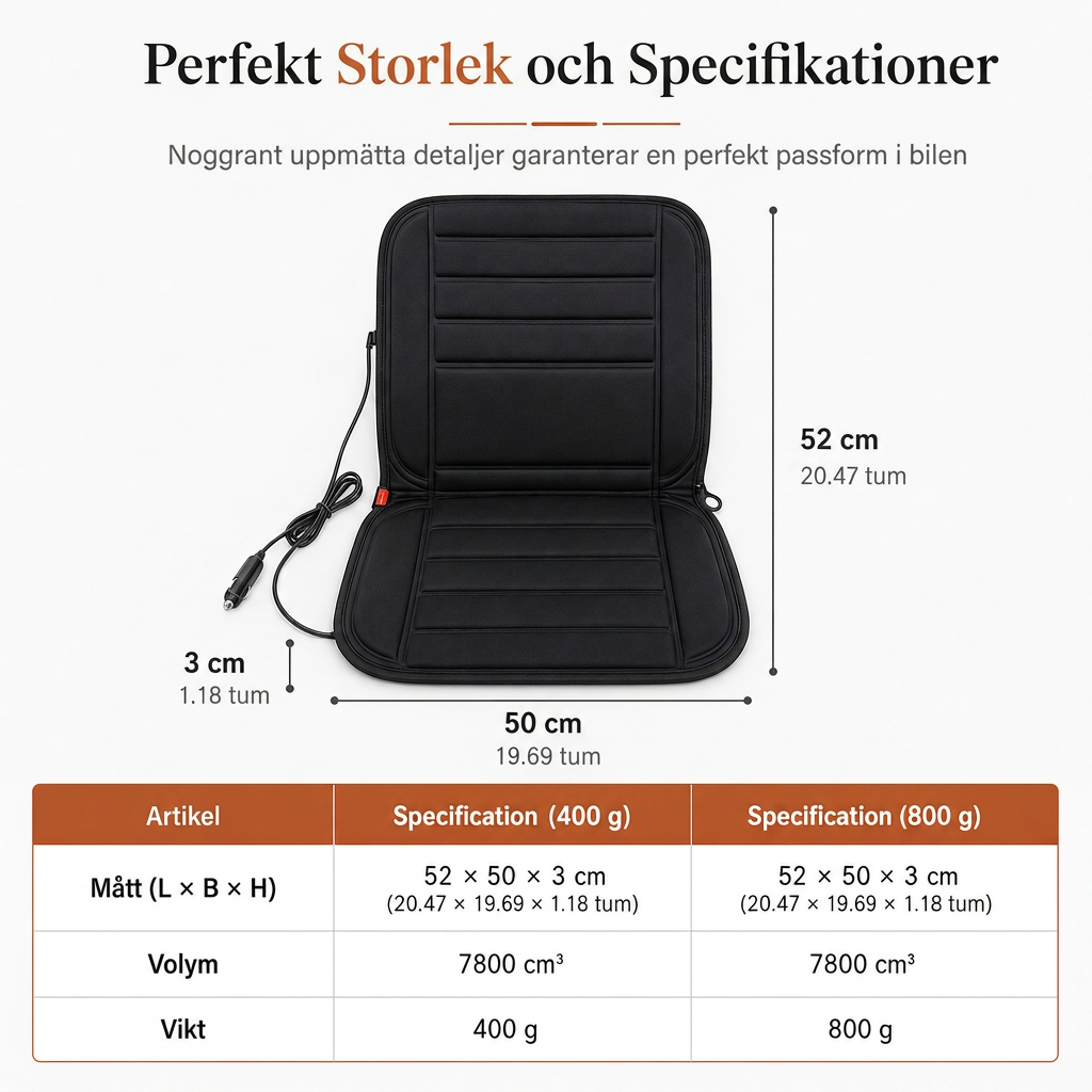 📢📢 50% RABATT🚗 12V Uppvärmd bilkudde – Elektrisk vintsitsvärmare för bekväm körkomfort