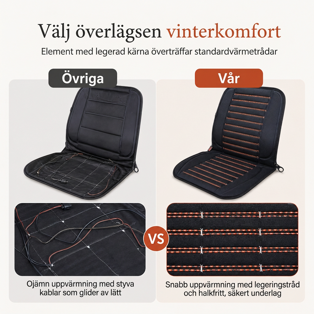 📢📢 50% RABATT🚗 12V Uppvärmd bilkudde – Elektrisk vintsitsvärmare för bekväm körkomfort