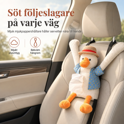 📢📢 49% RABATT 🧻Söt plyschanka biltofthållare – Hängande serietejp djurtofthållare för bilinteriör