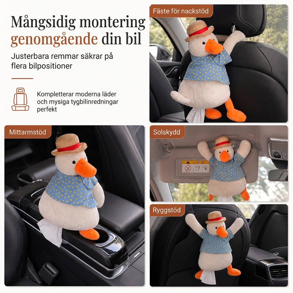 📢📢 49% RABATT 🧻Söt plyschanka biltofthållare – Hängande serietejp djurtofthållare för bilinteriör