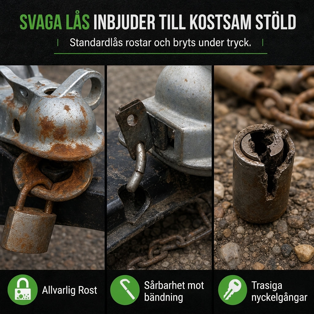 📢📢 50% RABATT! 🔔 Kraftigt släpkoppellås – Härdat stål och pulverlackering för parkerade släp