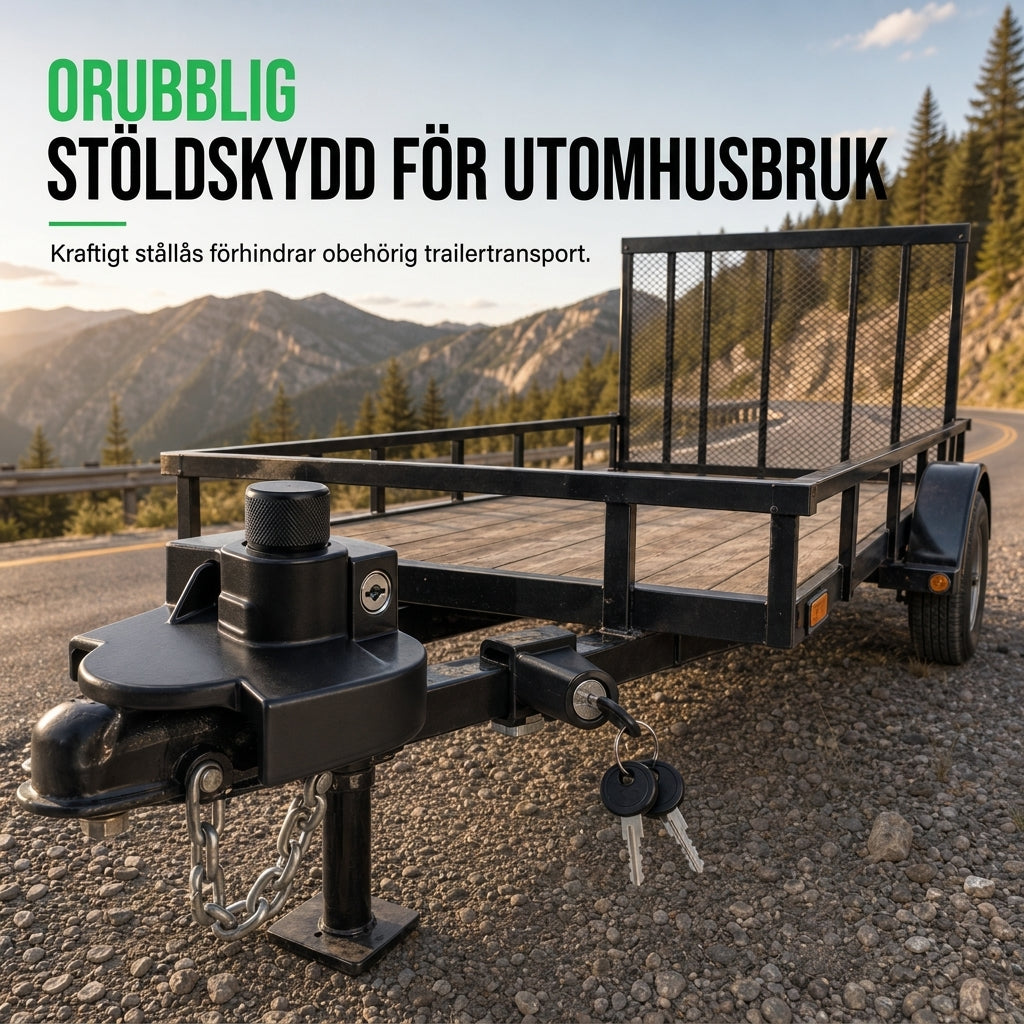 📢📢 50% RABATT! 🔔 Kraftigt släpkoppellås – Härdat stål och pulverlackering för parkerade släp