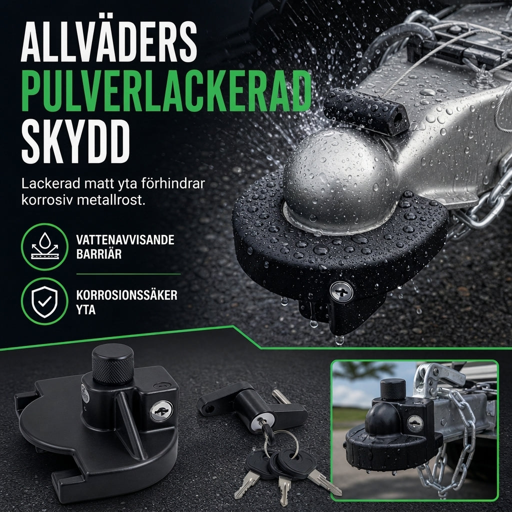 📢📢 50% RABATT! 🔔 Kraftigt släpkoppellås – Härdat stål och pulverlackering för parkerade släp