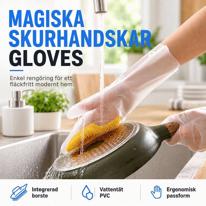 📢📢 50% rabatt!! ⏰ Multifunktionella vattentäta disk- och hushållsrengöringshandskar för köket 🧼