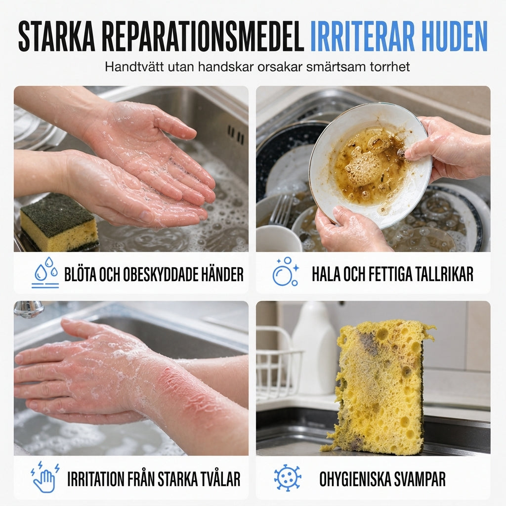 📢📢 50% rabatt!! ⏰ Multifunktionella vattentäta disk- och hushållsrengöringshandskar för köket 🧼