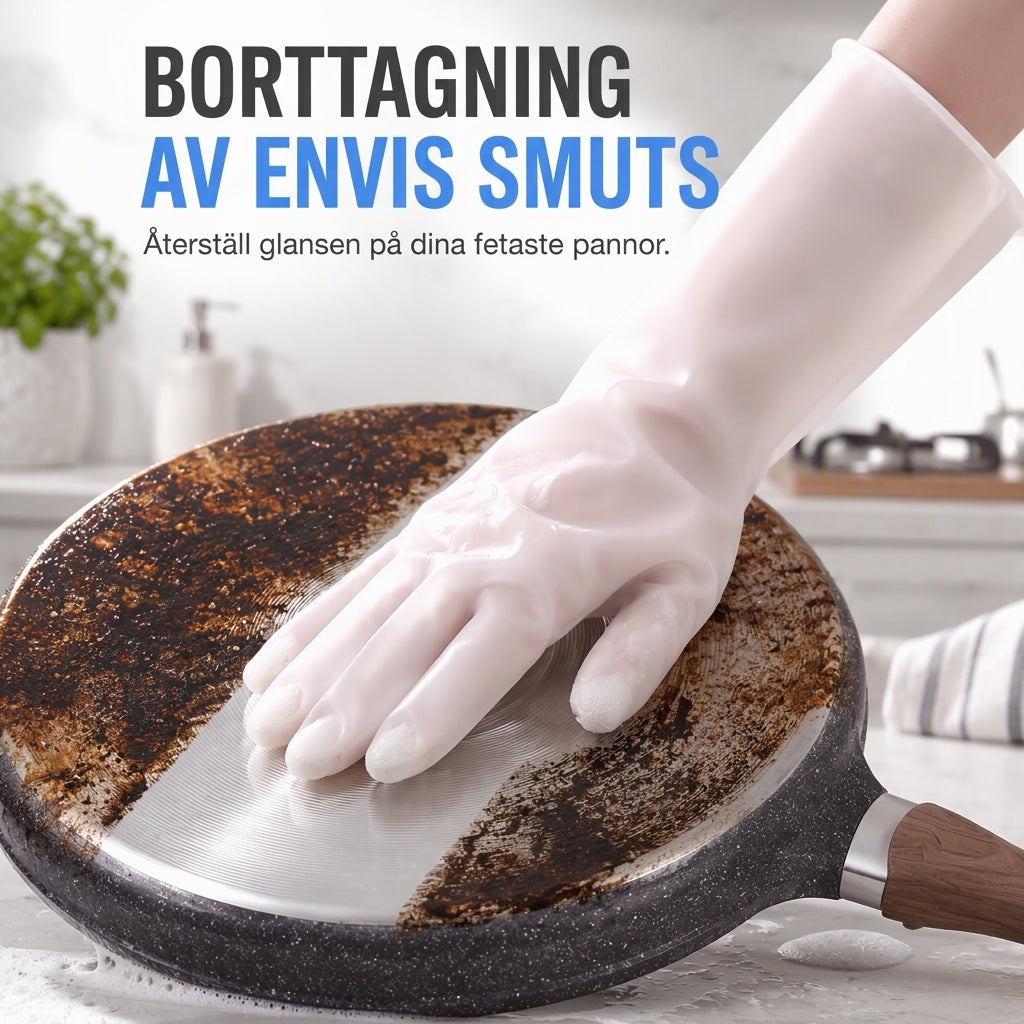 📢📢 50% rabatt!! ⏰ Multifunktionella vattentäta disk- och hushållsrengöringshandskar för köket 🧼